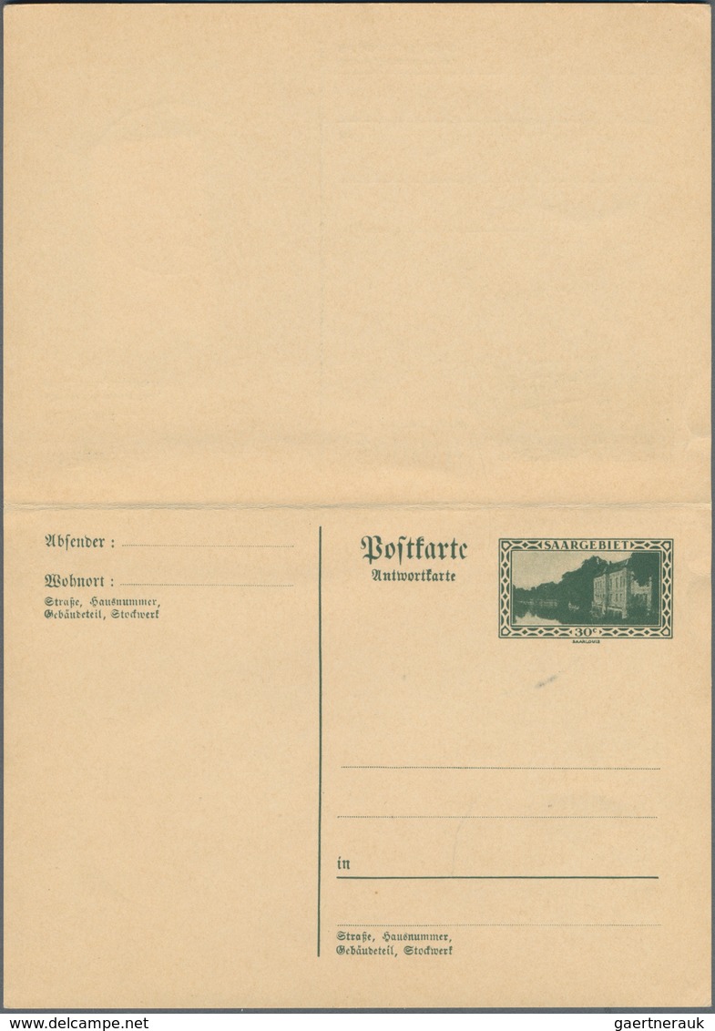 Deutsche Abstimmungsgebiete: Saargebiet - Ganzsachen: 1934, Bedarfs- Und Portogerecht Verwendete Gan - Postal Stationery