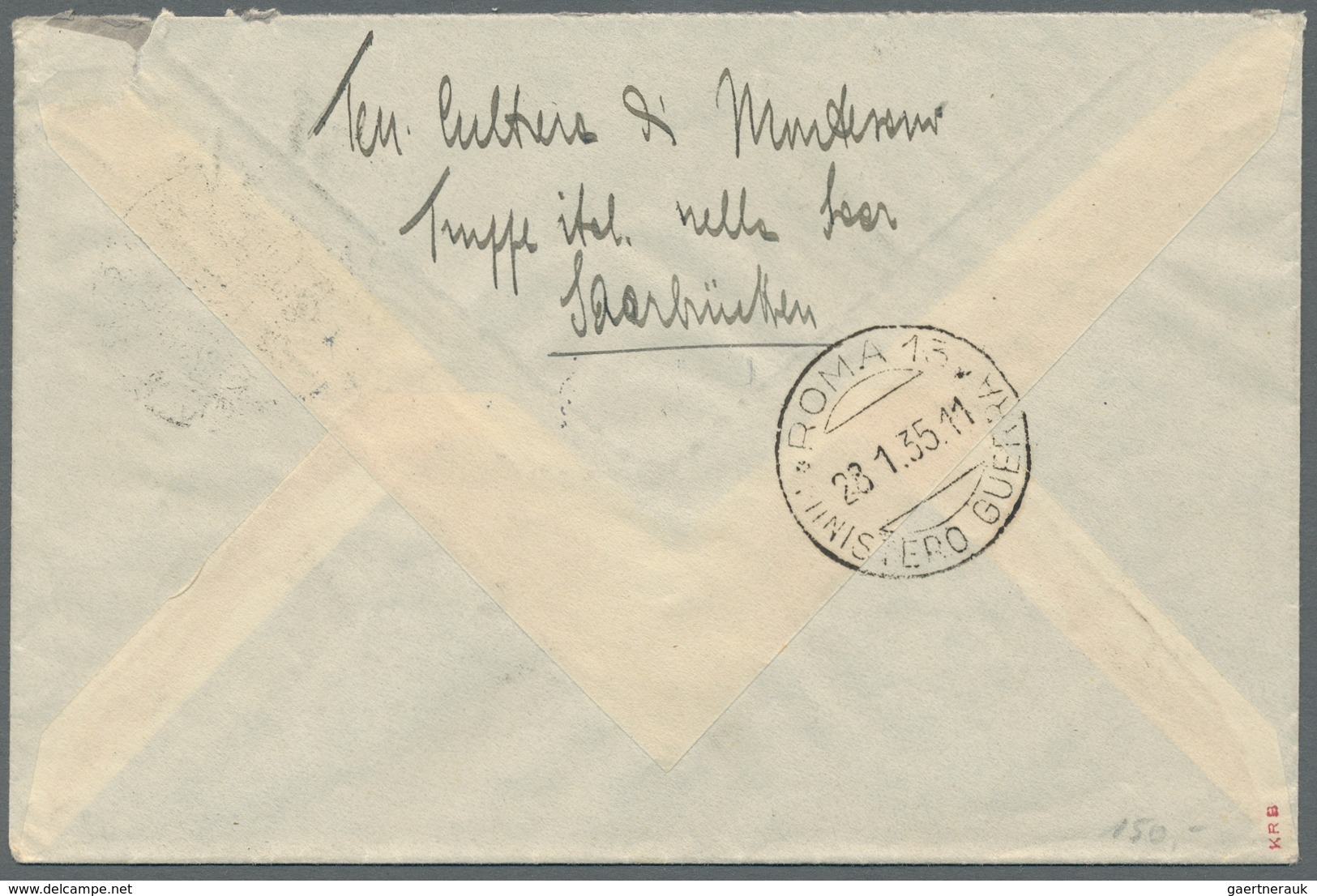 Deutsche Abstimmungsgebiete: Saargebiet - Feldpost: ITALIENISCHE FELDPOST 1935, Zwei Feldpostbelege - Covers & Documents