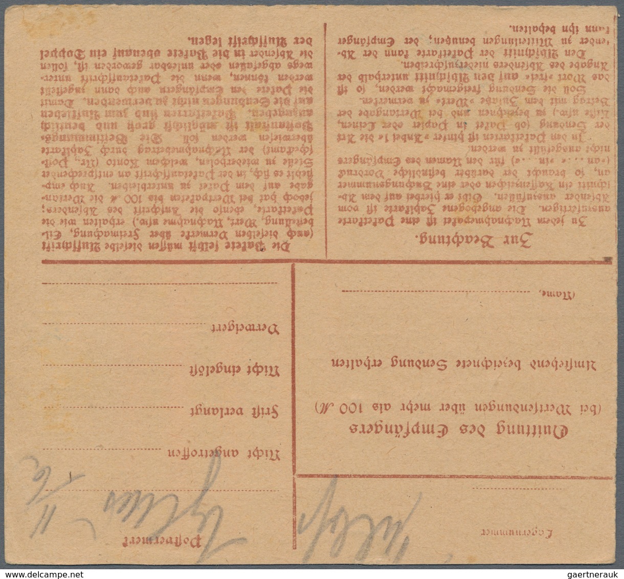 Deutsche Abstimmungsgebiete: Schleswig: 1920, 1 M Dkl'braun Und 2 M Blau, MiF Auf Nachnahme-Paketkar - Andere & Zonder Classificatie