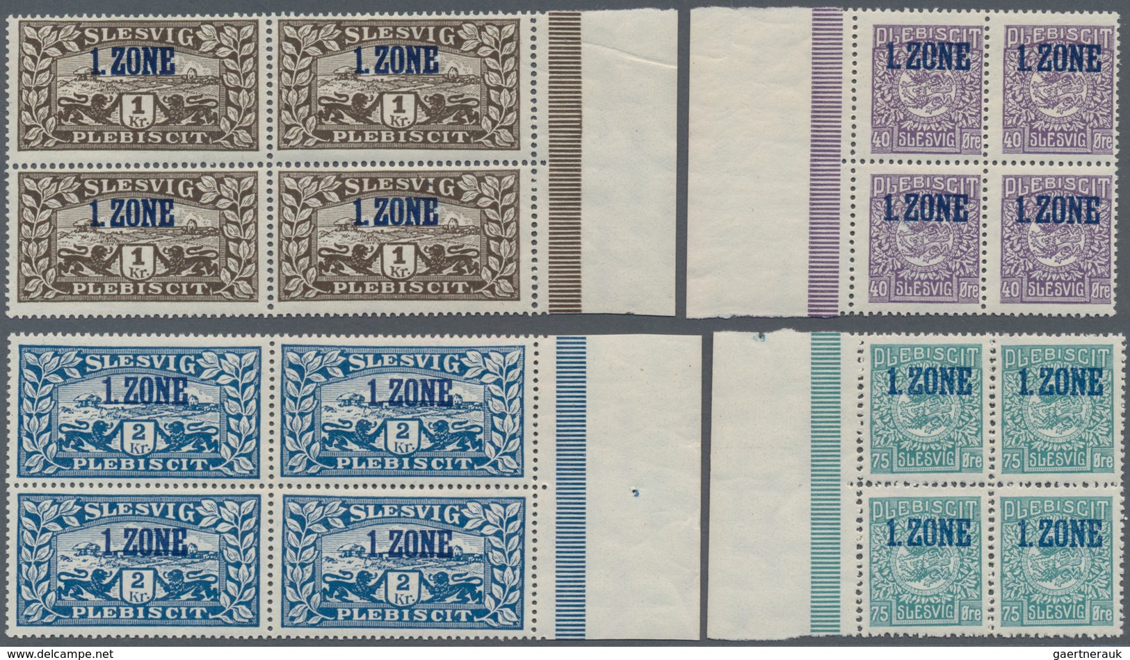 Deutsche Abstimmungsgebiete: Schleswig: 1920, Aufdruck "1. ZONE", 1 Ö. Bis 10 Kr., Komplette Serie V - Sonstige & Ohne Zuordnung