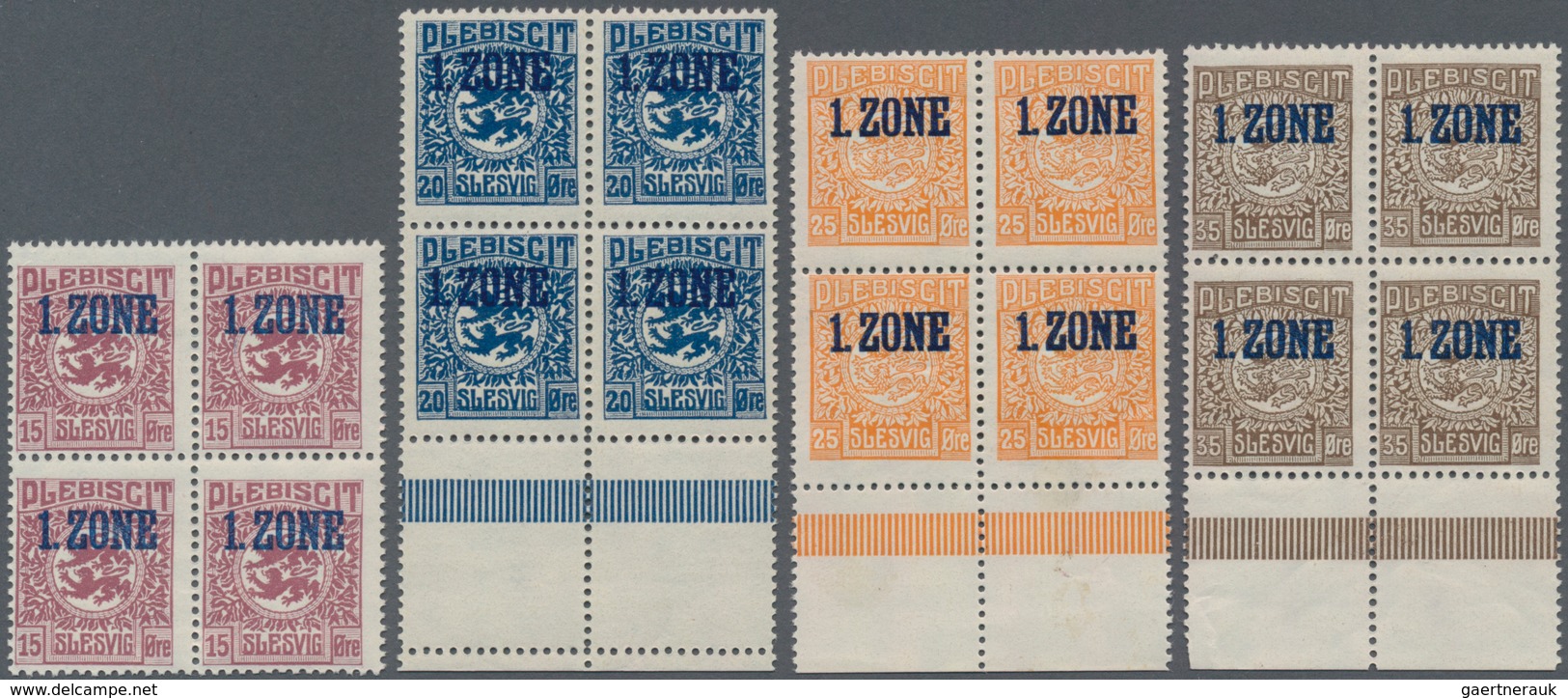 Deutsche Abstimmungsgebiete: Schleswig: 1920, Aufdruck "1. ZONE", 1 Ö. Bis 10 Kr., Komplette Serie V - Andere & Zonder Classificatie