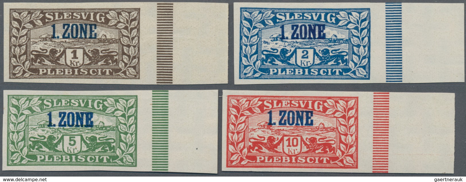 Deutsche Abstimmungsgebiete: Schleswig: 1920, Aufdruck "1. Zone", 1 Ö. Bis 10 Kr., Komplette Serie V - Andere & Zonder Classificatie