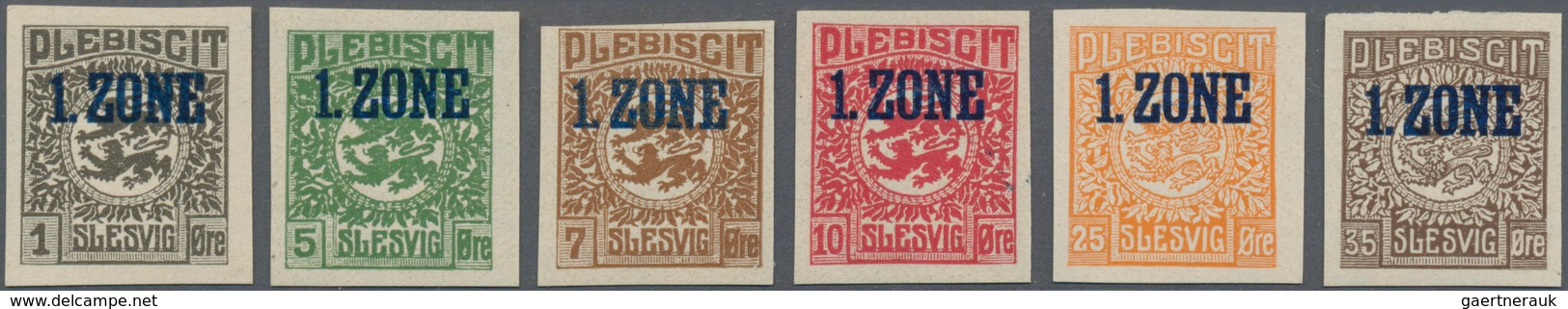 Deutsche Abstimmungsgebiete: Schleswig: 1920, Aufdruck "1. Zone", 1 Ö. Bis 10 Ö., 25 Ö. Und 35 Ö., S - Andere & Zonder Classificatie