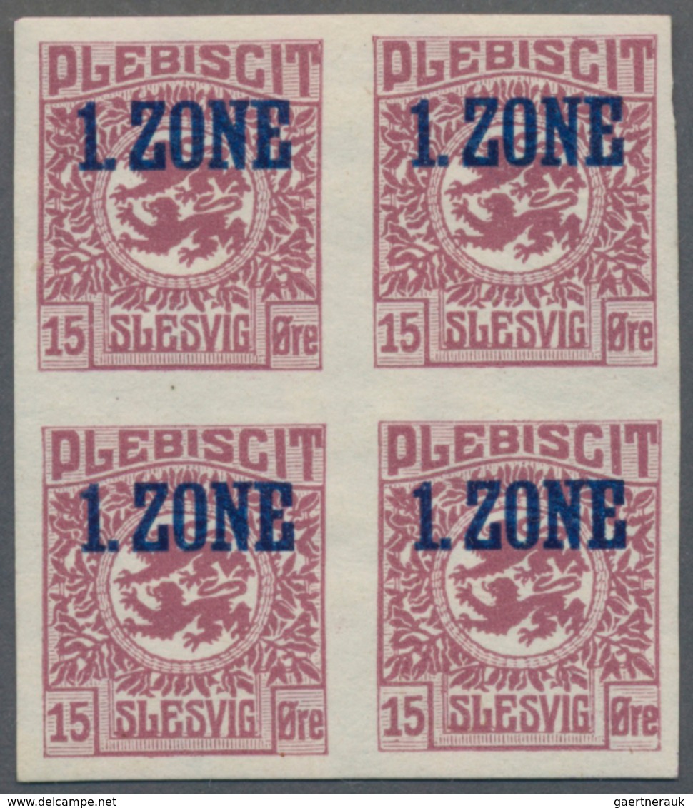 Deutsche Abstimmungsgebiete: Schleswig: 1920, Aufdruck "1. Zone", 15 Ö. Bräunlichlila Im Geschnitten - Andere & Zonder Classificatie