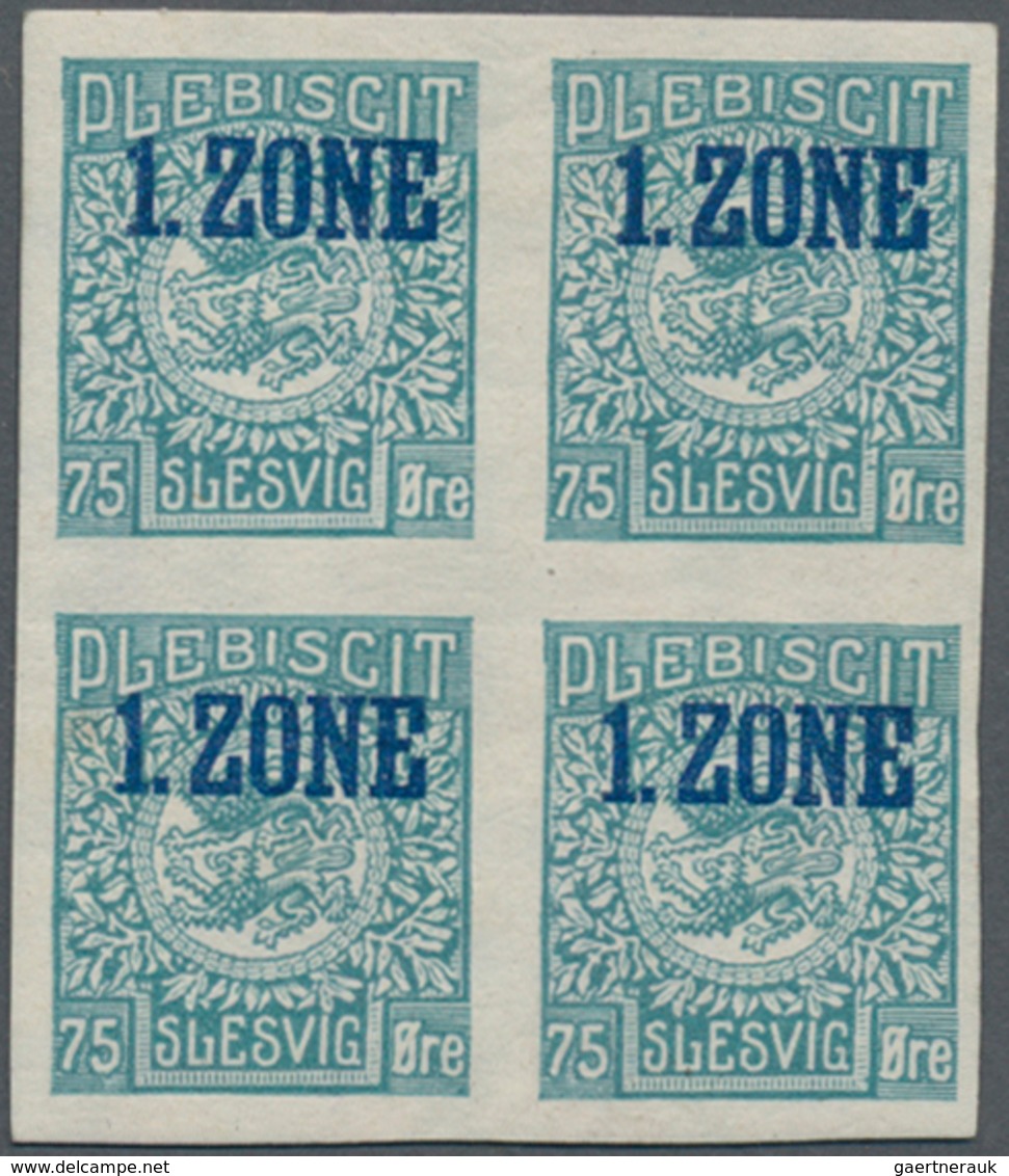 Deutsche Abstimmungsgebiete: Schleswig: 1920, Aufdruck "1. Zone", 75 Ö. Dunkelblaugrün Im Geschnitte - Andere & Zonder Classificatie