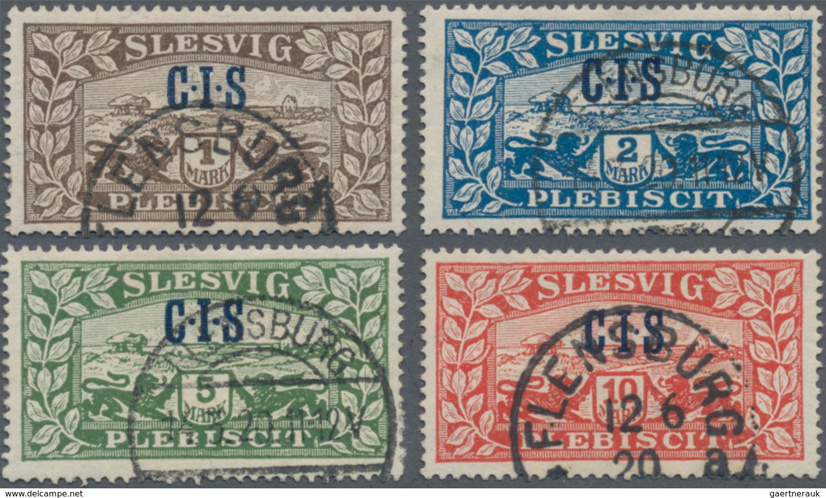 Deutsche Abstimmungsgebiete: Schleswig - Dienstmarken: 1920, CIS-Aufdrucke, 1 Mark Bis 10 Mark, Vier - Andere & Zonder Classificatie
