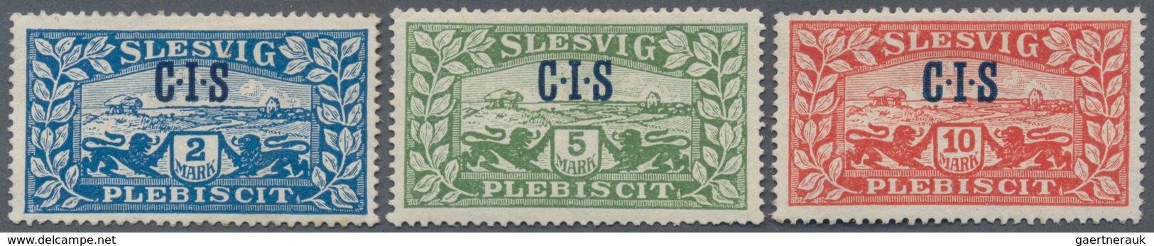 Deutsche Abstimmungsgebiete: Schleswig - Dienstmarken: 1920, CIS-Aufdrucke, 2 Mark Bis 10 Mark, Drei - Andere & Zonder Classificatie