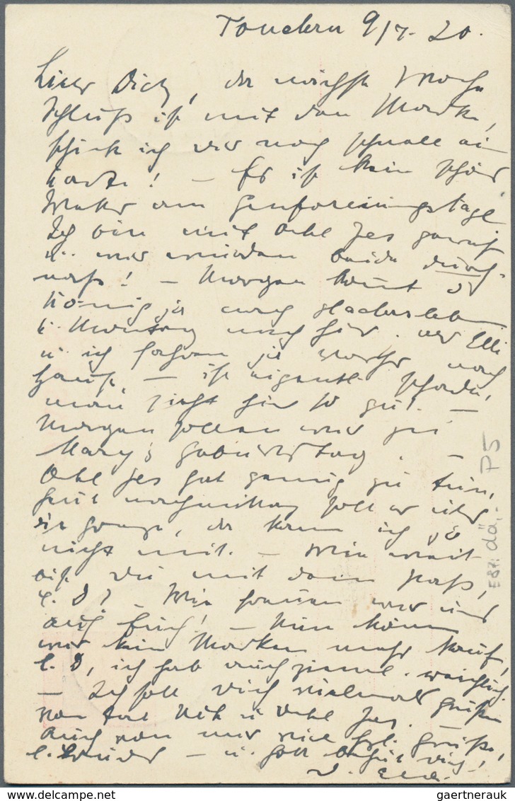 Deutsche Abstimmungsgebiete: Schleswig - Ganzsachen: 1920, Gebrauchte Ganzsachenpostkarte Mit Dunkel - Andere & Zonder Classificatie