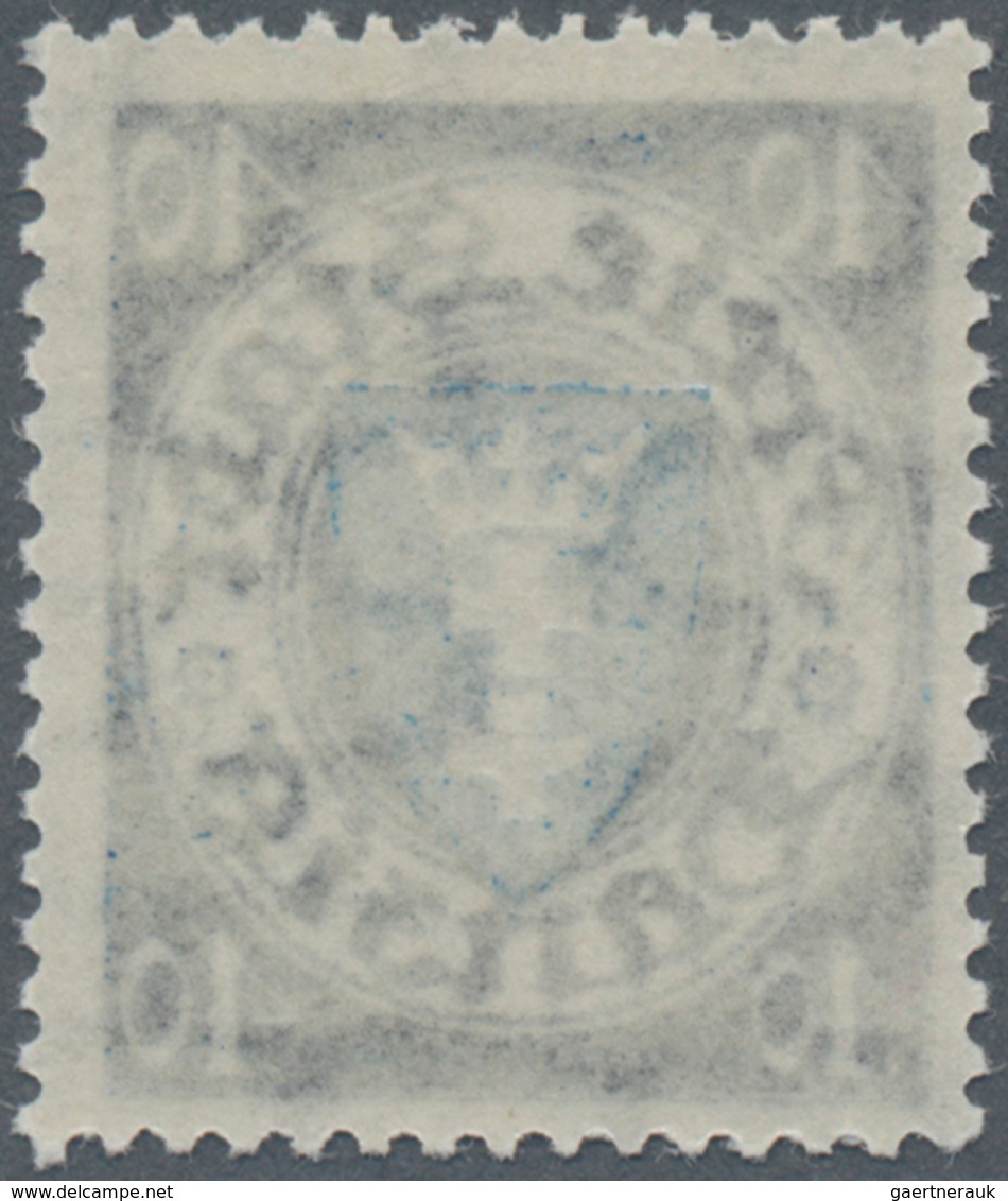 Danzig: 40 Pfg. Wappen Schwärzlichviolettultramarin/mittelcyanblau, Postfrisch, "echt Und Einwandfre - Other & Unclassified