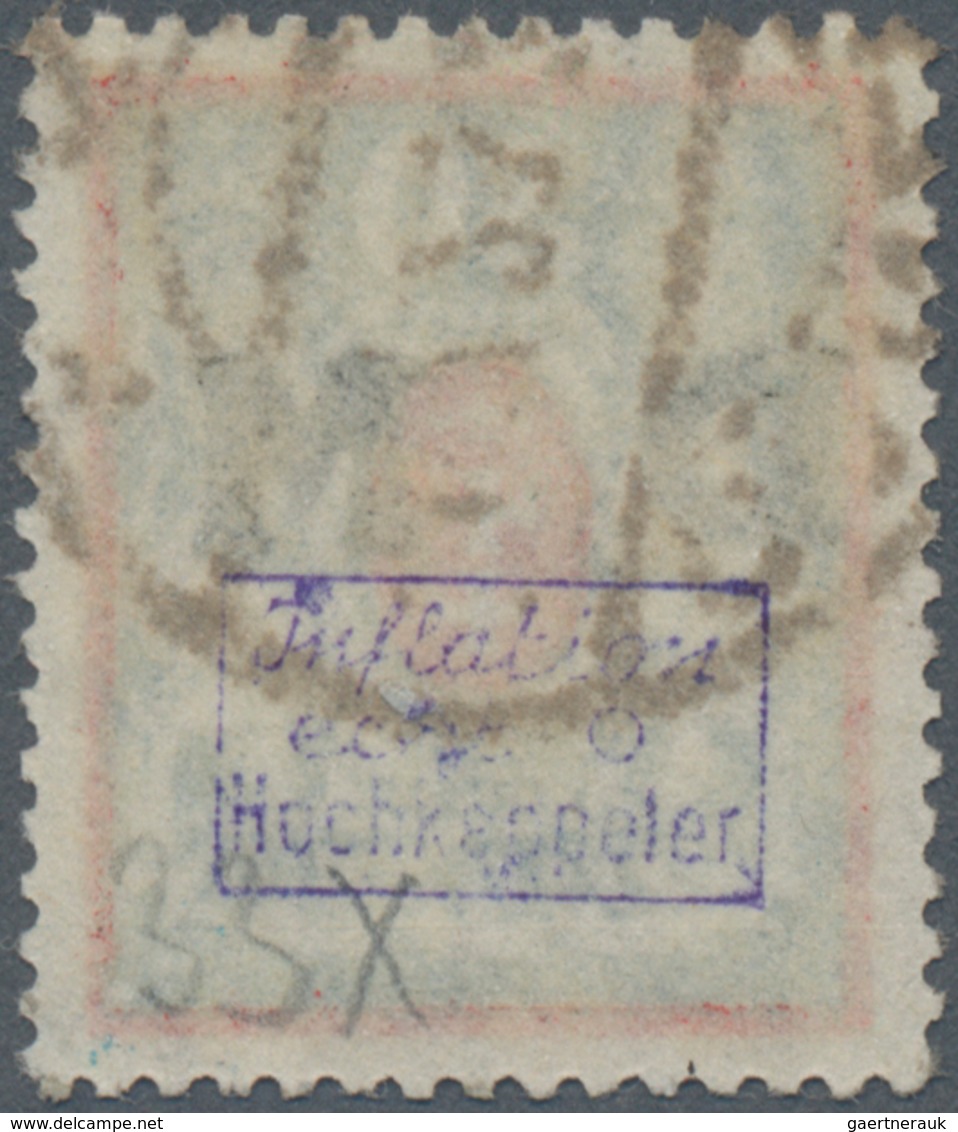 Danzig - Dienstmarken: 1923, 50 M Rot/ Mittelgrünlichblau, Wz. X, Zeitgerecht Gestempelt, "echt Und - Sonstige & Ohne Zuordnung