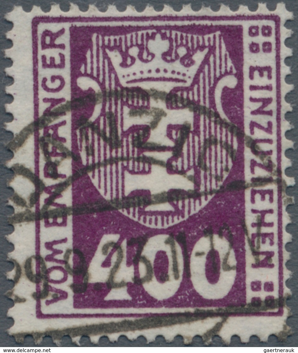 Danzig - Portomarken: 19213, 400 Pf , Portomarke Mit Liegendem Wasserzeichen, Zeitgerecht Gestempelt - Sonstige & Ohne Zuordnung