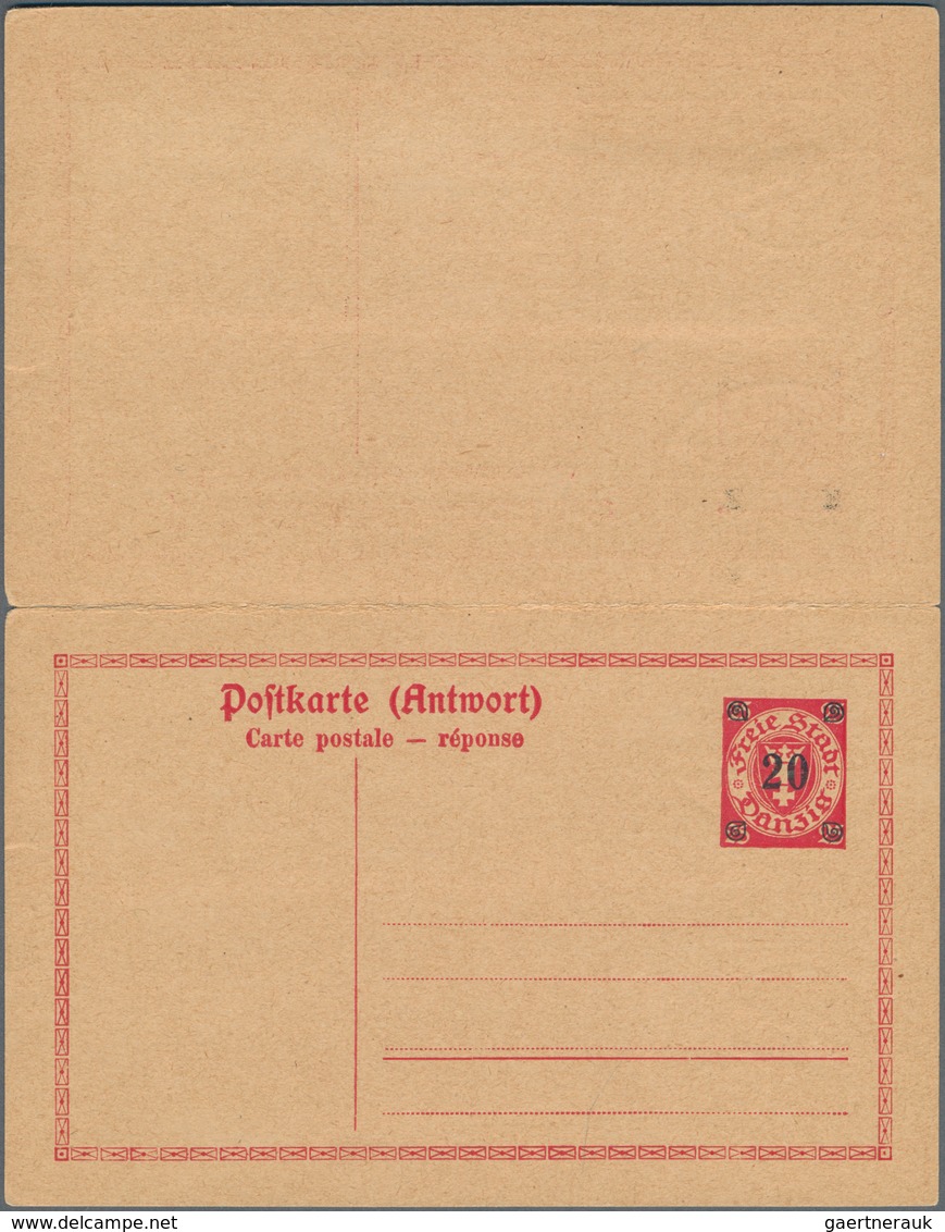 Danzig - Ganzsachen: 1925, Gebrauchte Ganzsachenpostkarte Mit Bezahlter Antwort Wst. Wappen Mit Schw - Other & Unclassified