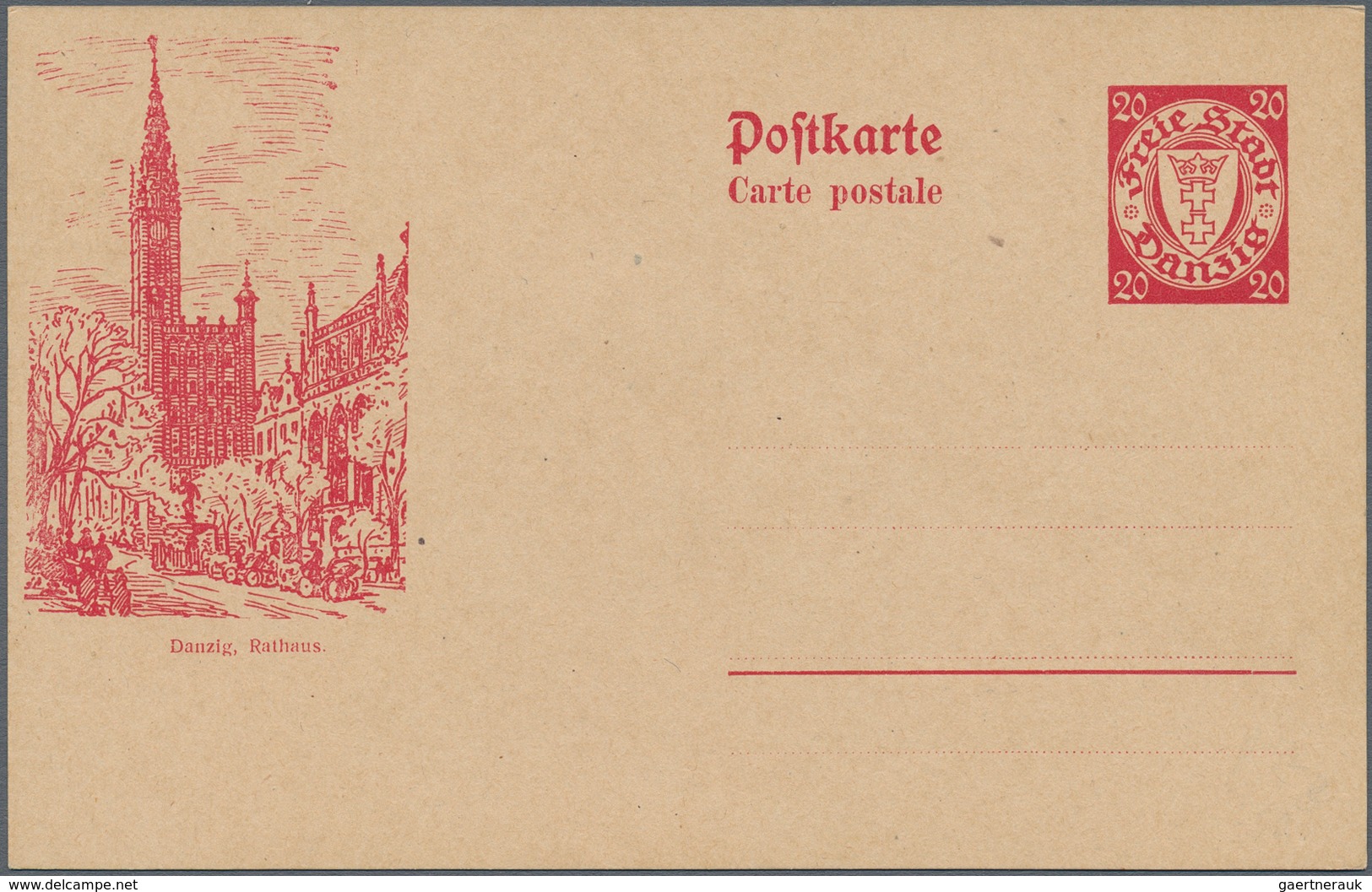 Danzig - Ganzsachen: 1925. Auslands-Bild-Postkarte 20 Pf Wappen. Komplette Serie Von 10 Bildern. Ung - Other & Unclassified