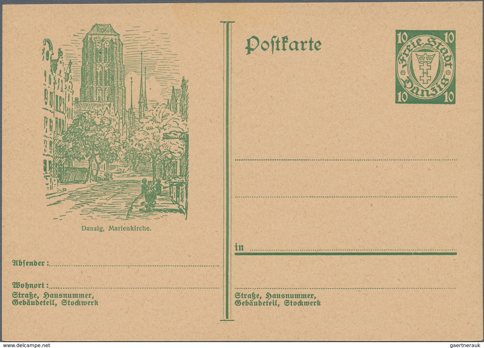 Danzig - Ganzsachen: 1928/1934. Bild-Postkarten 10 Pf Wappen. 15 Verschiedene Karten (Serie Nicht Kp - Sonstige & Ohne Zuordnung