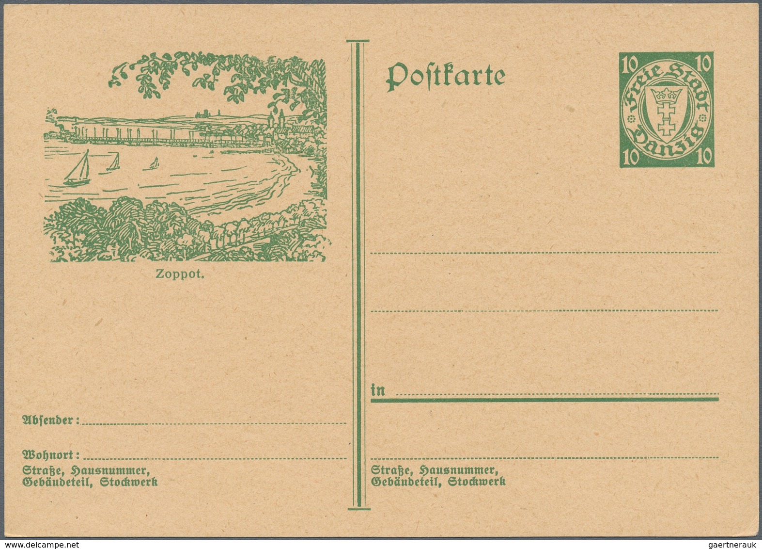 Danzig - Ganzsachen: 1928/1934. Bild-Postkarten 10 Pf Wappen. 15 Verschiedene Karten (Serie Nicht Kp - Sonstige & Ohne Zuordnung