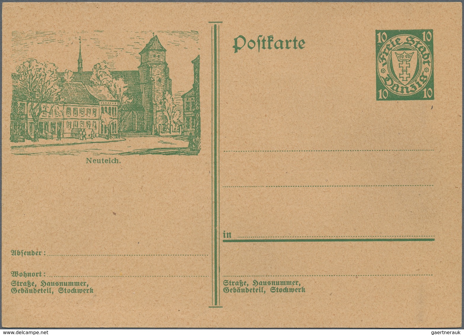 Danzig - Ganzsachen: 1928/1934. Bild-Postkarten 10 Pf Wappen. 15 verschiedene Karten (Serie nicht kp