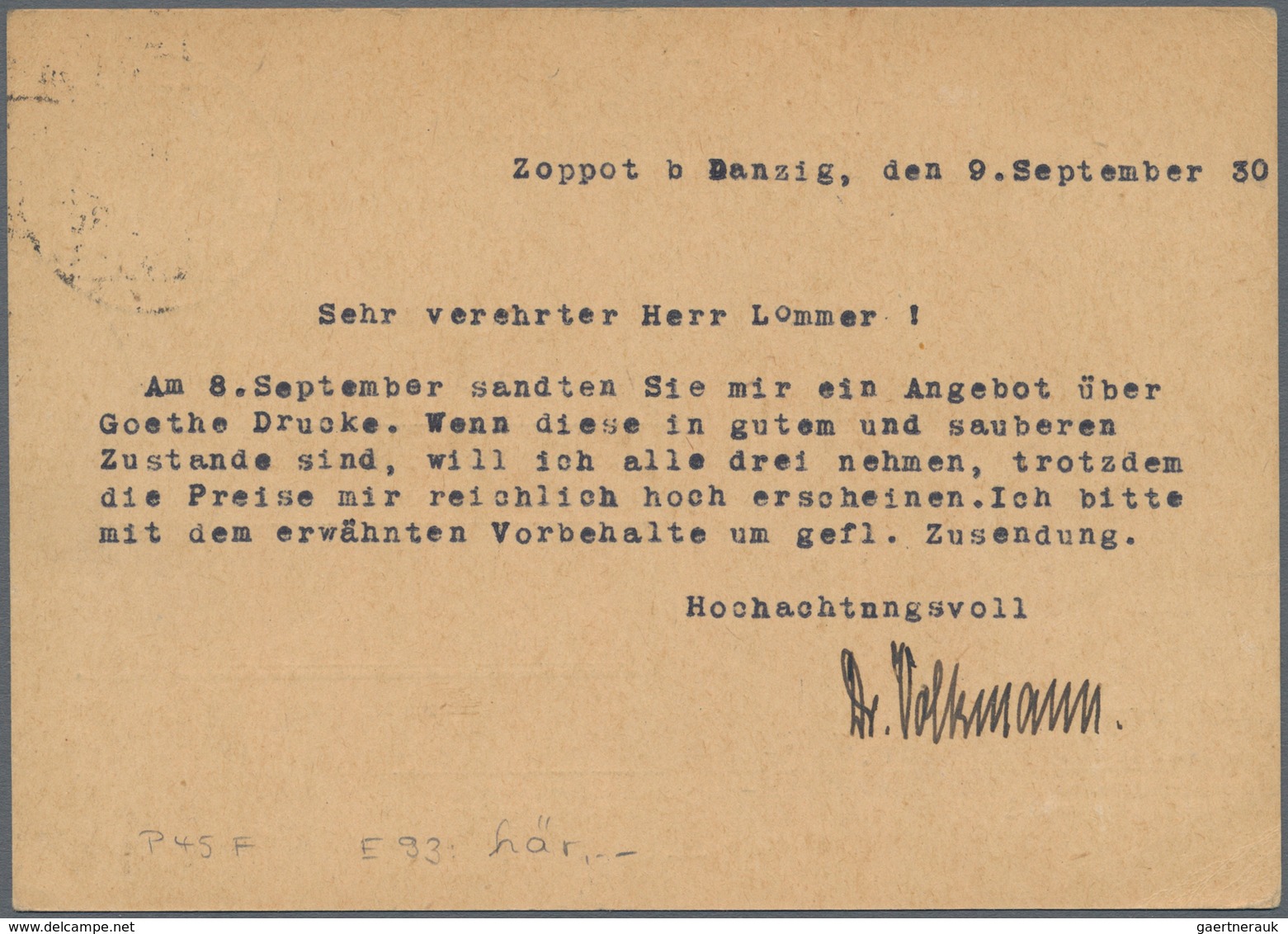 Danzig - Ganzsachen: 1930, Bedarfs- Und Portogerecht Verwendete Ganzsachenbildpostkarte Wst. Wappen - Other & Unclassified