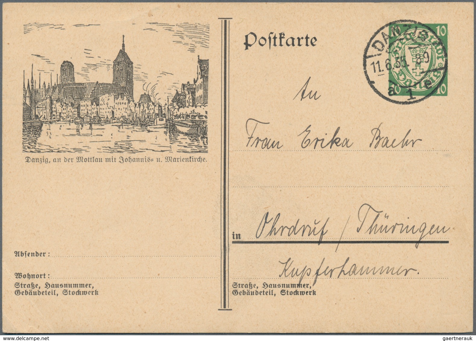 Danzig - Ganzsachen: 1935/37, Vier Bedarfs- Und Portogerecht Gebrauchte Ganzsachenbildpostkarten Wst - Andere & Zonder Classificatie