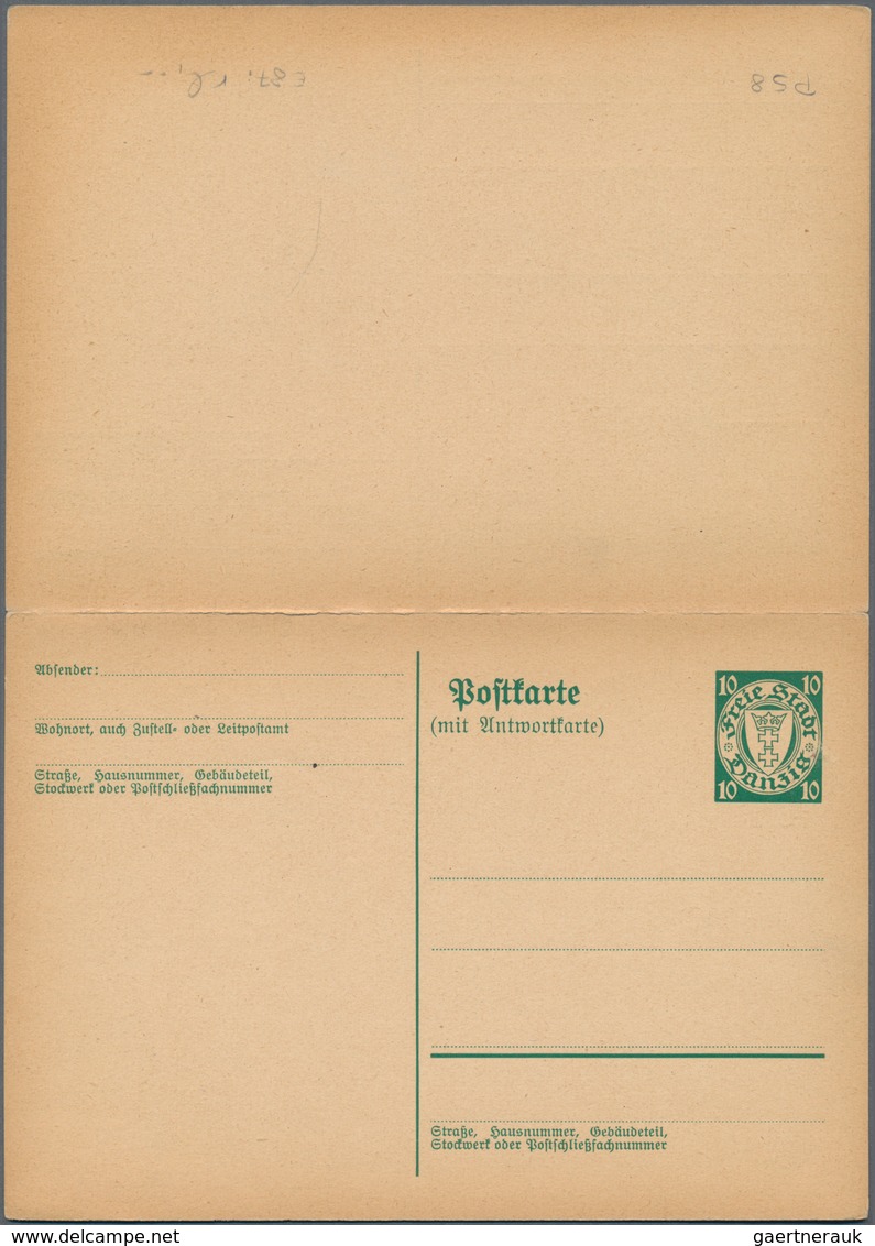 Danzig - Ganzsachen: 1937, Ungebrauchte Ganzsachenpostkarte Mit Bezahlter Antwort Wst. Wappen 10 (Pf - Andere & Zonder Classificatie