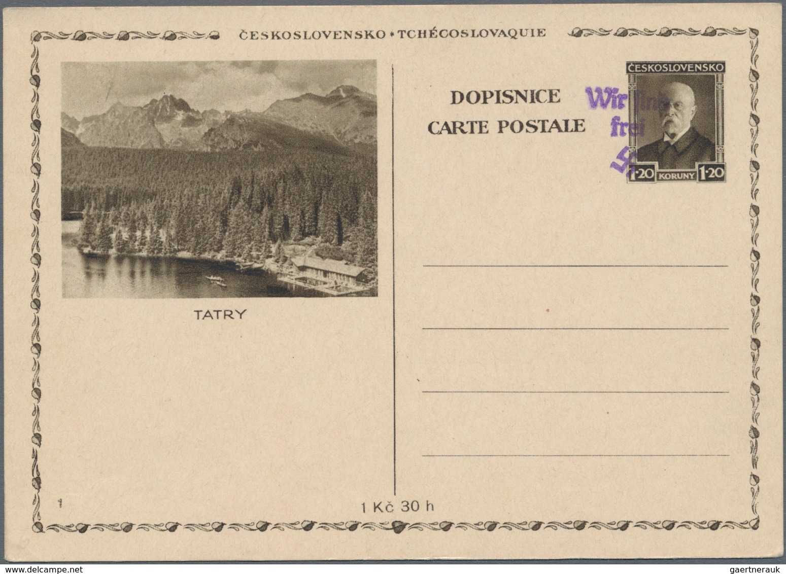 Sudetenland - Reichenberg - Ganzsachen: 1938, Ungebrauchte Ganzsachenbildpostkarte Tatra Mit Wst. Pr - Other & Unclassified
