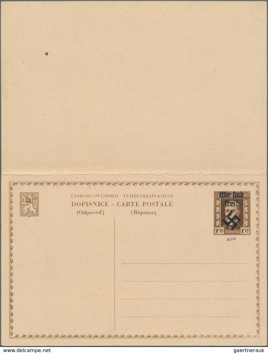 Sudetenland - Rumburg: 1938, Ungebrauchte Ganzsachenpostkarte Mit Bezahlter Antwort Mit Wst. Präside - Sudetenland