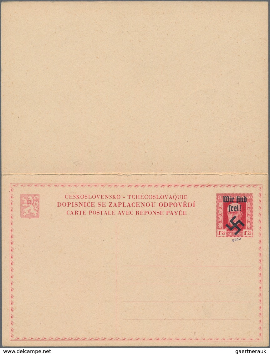 Sudetenland - Rumburg: 1938, Ganzsachenpostkarte Mit Bezahlter Antwort Mit Wst. Präsident Masaryk 1, - Sudetenland