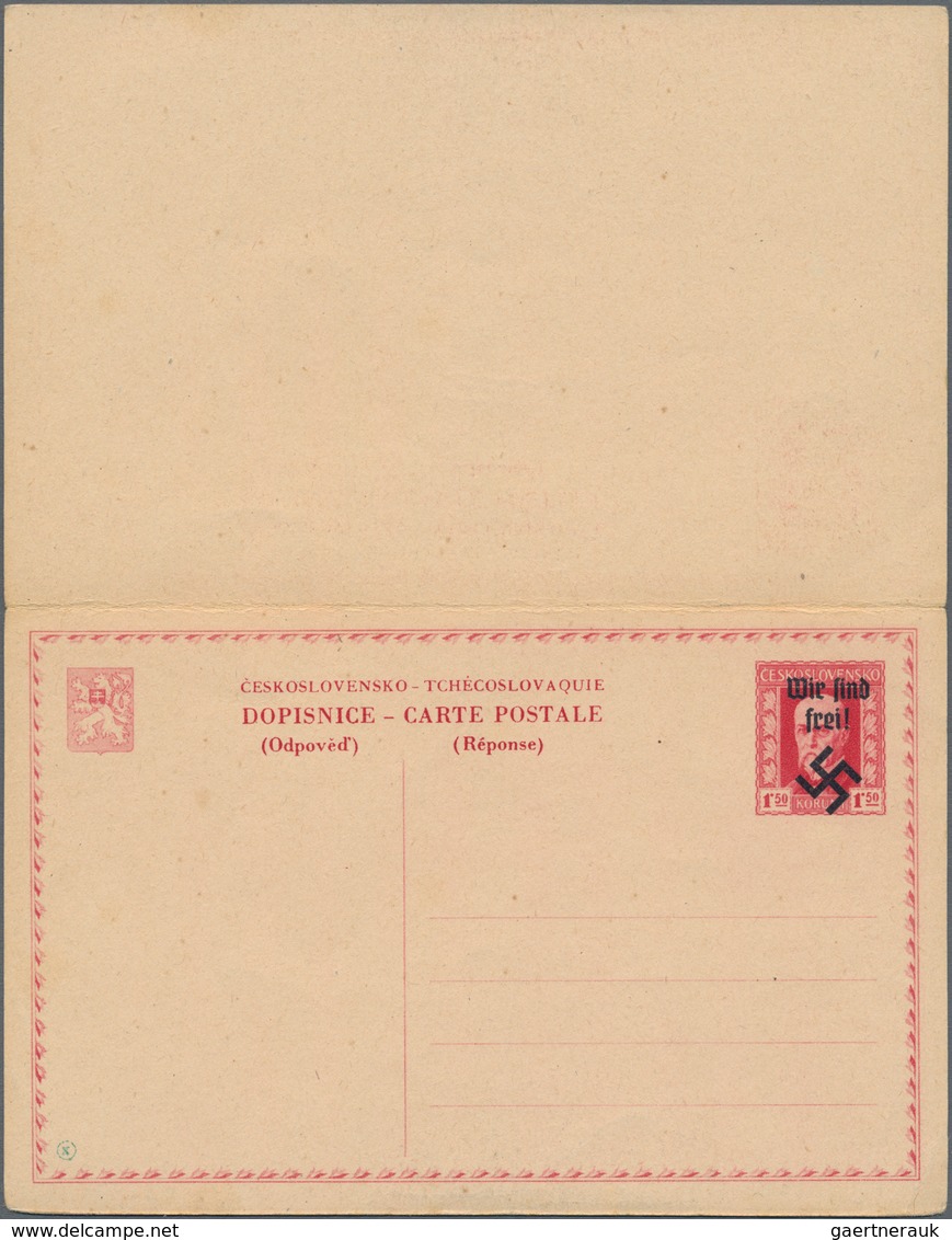 Sudetenland - Rumburg: 1938, Ungebrauchte Ganzsachenpostkarte Mit Bezahlter Antwort Mit Wst. Präside - Sudetenland