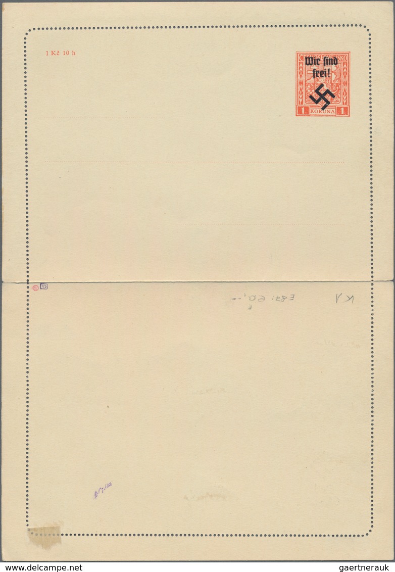 Sudetenland - Rumburg: 1938, Ungebrauchter Kartenbrief Mit Wst. Staatswappen 1 Koruna Rot Mit Radial - Sudetenland