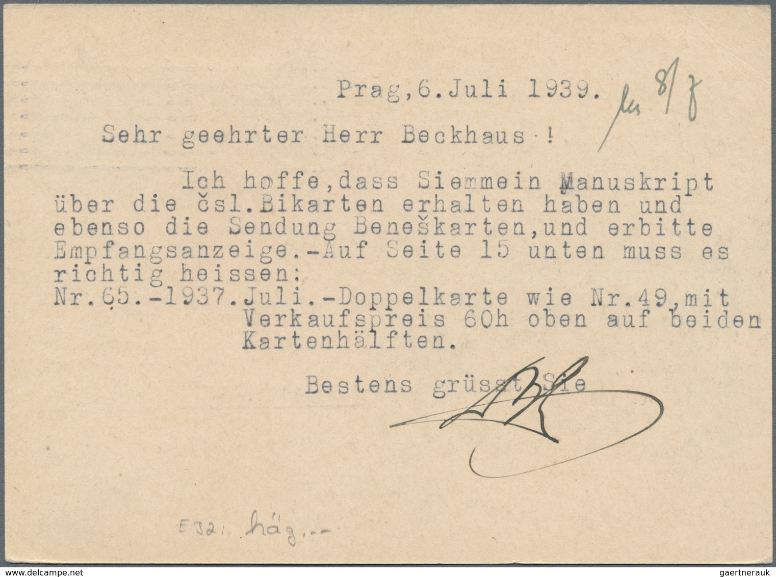 Dt. Besetzung II WK - Böhmen Und Mähren - Ganzsachen: 1939, Zwei Bedarfs- Und Portogerecht (beide Mi - Occupation 1938-45