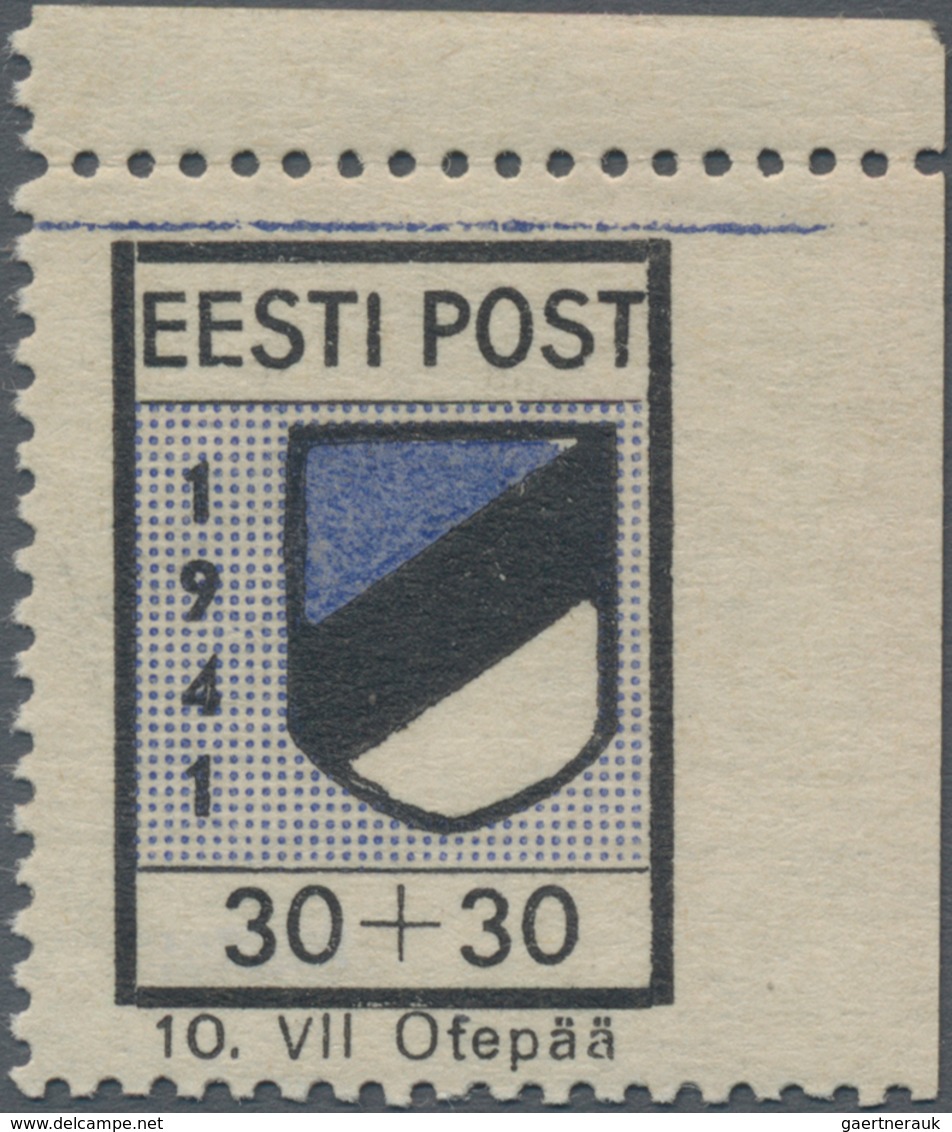 Dt. Besetzung II WK - Estland - Odenpäh (Otepää): 1941, Freimarkenausgabe Wappen, 30+30 Kop. Postfri - Occupation 1938-45