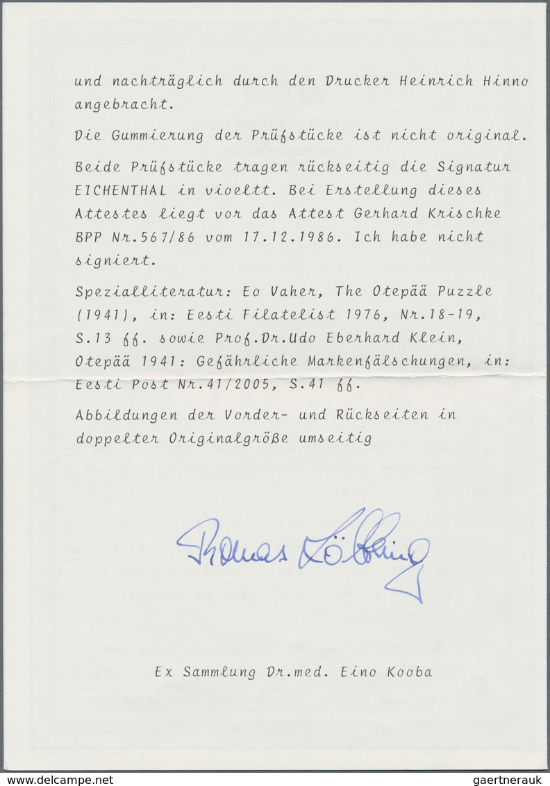 Dt. Besetzung II WK - Estland - Odenpäh (Otepää): 1941, 30+30 Kop. Wappen Im Waagerechten Paar Urspr - Occupation 1938-45