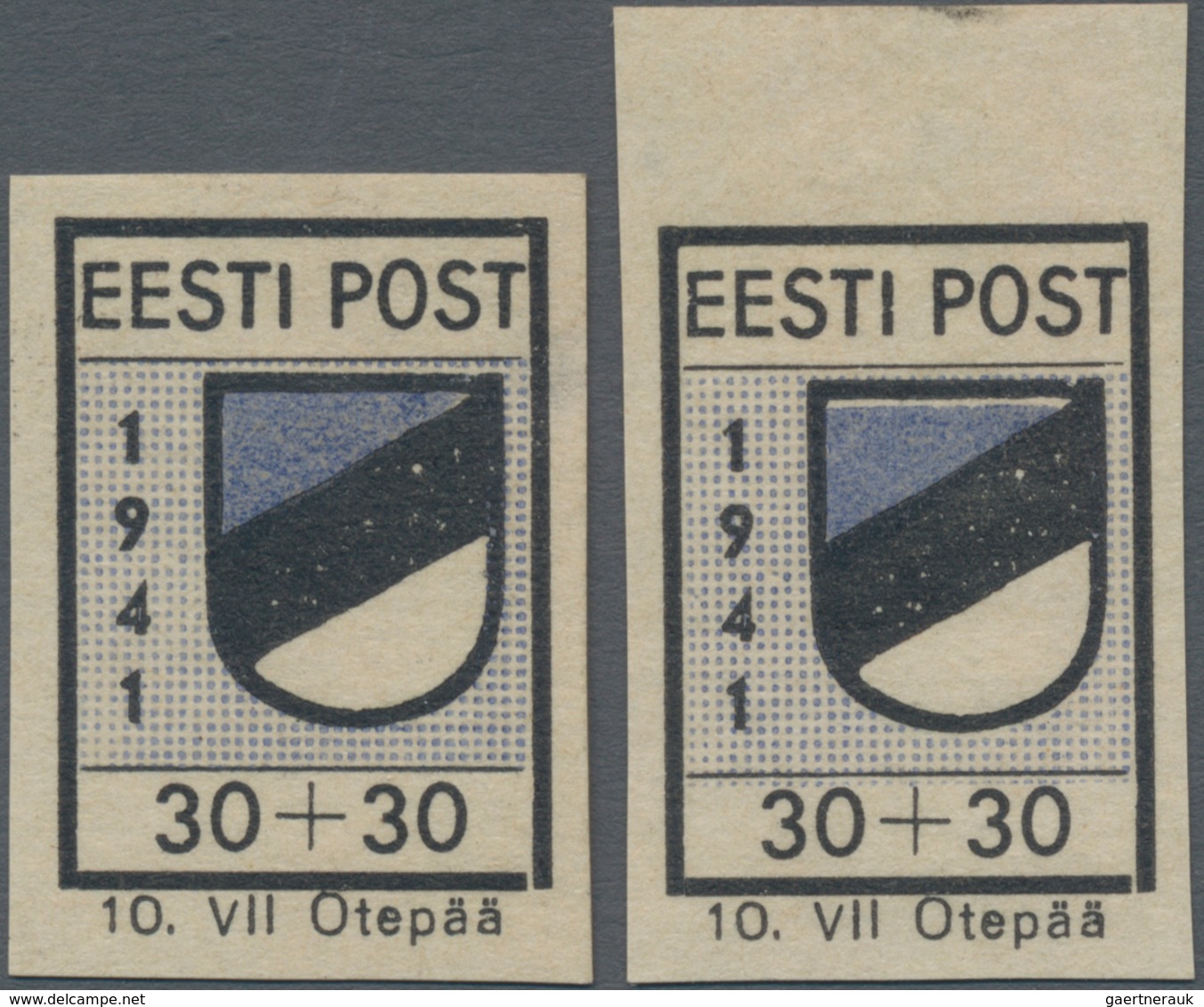 Dt. Besetzung II WK - Estland - Odenpäh (Otepää): 1941, Freimarkenausgabe Wappen, 30+30 Kop. Zwei Po - Bezetting 1938-45