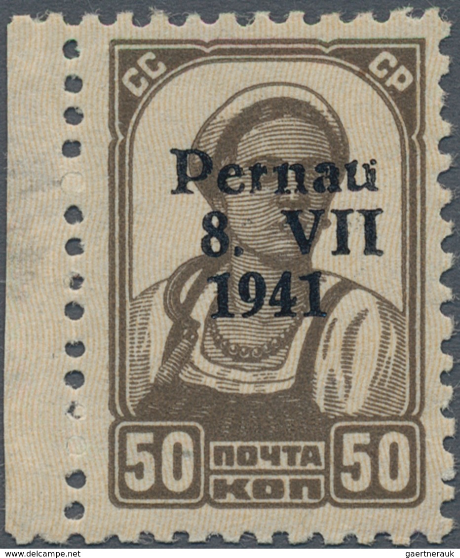 Dt. Besetzung II WK - Estland - Pernau (Pärnu): 1941, 50 Kop Bäuerin In Haupttype I Postfrisch Vom L - Besetzungen 1938-45