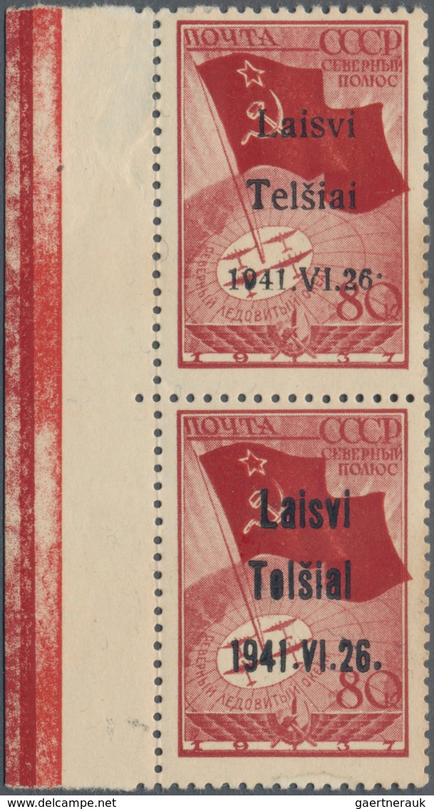 Dt. Besetzung II WK - Litauen - Telschen (Telsiai): 1941, Sondermarke Nordpolflug 80 Kop. Karmin Im - Besetzungen 1938-45