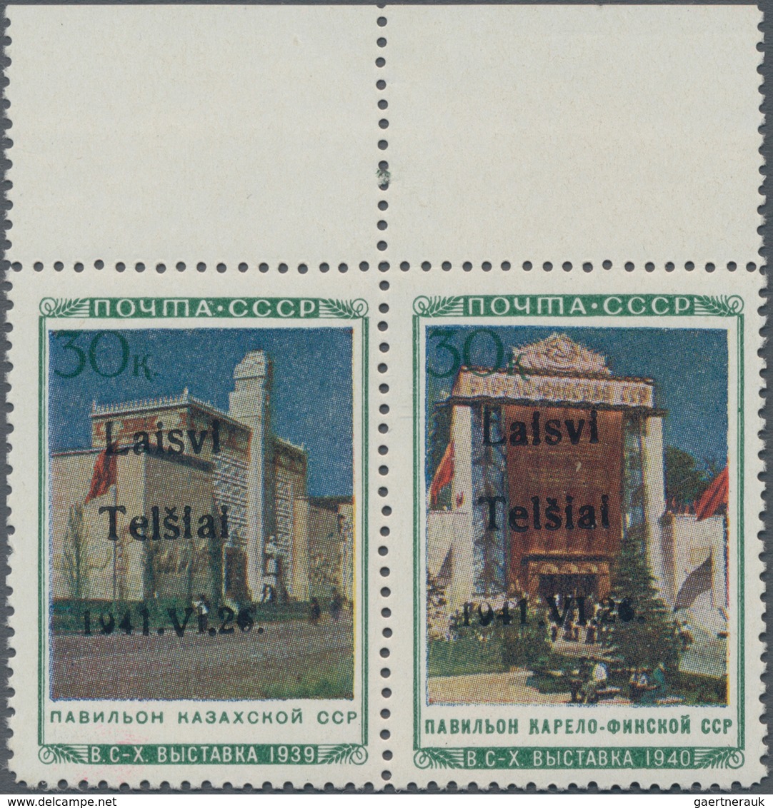 Dt. Besetzung II WK - Litauen - Telschen (Telsiai): Die Marken Im Wagrechten Paar Vom Oberrand (Boge - Occupation 1938-45