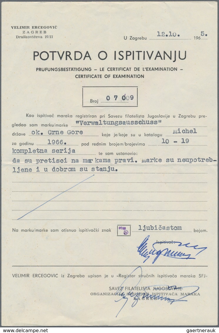 Dt. Besetzung II WK - Montenegro: 1943 Kompletter Satz Von 10 Werten Mit Aufdruck "Nationaler Verwal - Besetzungen 1938-45