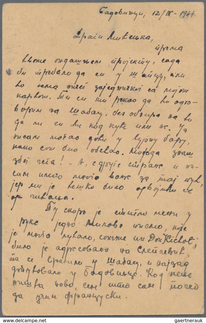 Dt. Besetzung II WK - Serbien - Ganzsachen: 1944, Karte 1.50 Din. Grün Mit Zusatzfrankatur Portomark - Besetzungen 1938-45