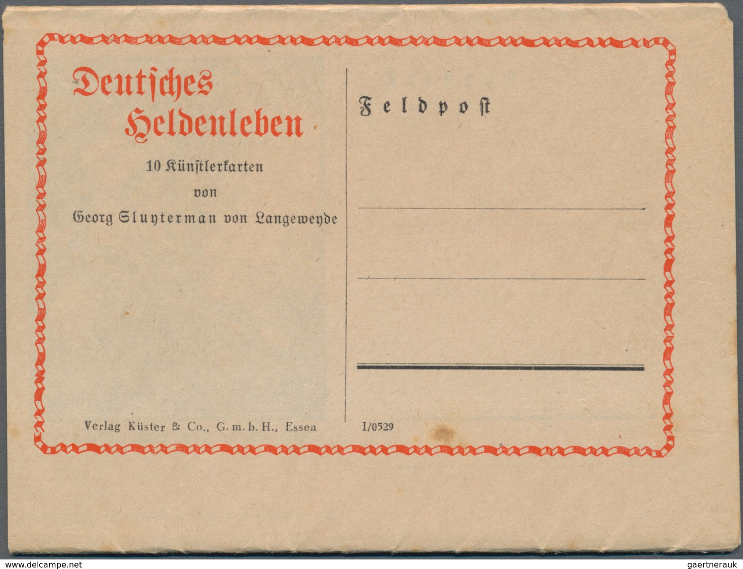 Feldpost 2. Weltkrieg: 1938/45, 9 Künstlerkarten Feldpost WWII. Von Georg Sluyterman V. Langeweyde, - Sonstige & Ohne Zuordnung