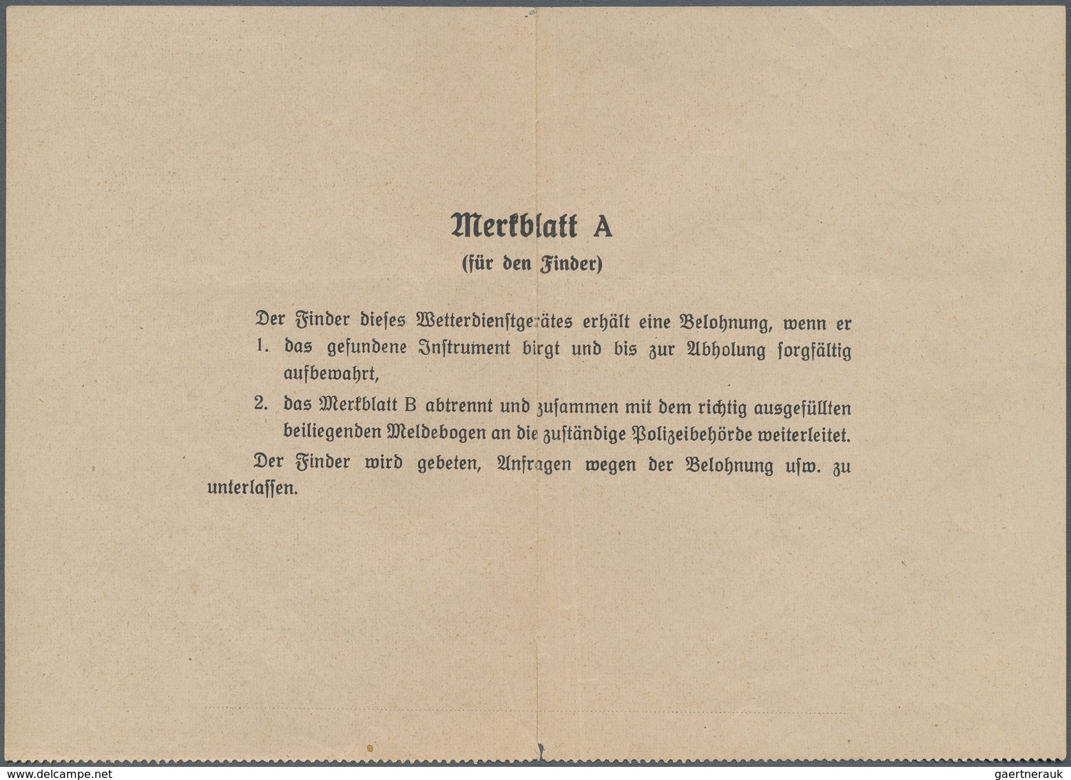 Feldpost 2. Weltkrieg: 1941, Wetterdienst Des Heeres: Vorgedruckter Briefumschlag "Achtung! Brief Le - Sonstige & Ohne Zuordnung