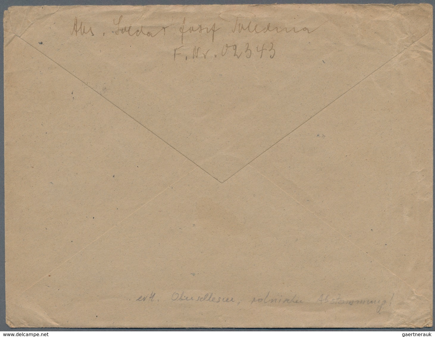 Feldpost 2. Weltkrieg: 1943. Polish Volunteer. Cover With Dienstsiegel Of FPN02343, Grenadier Regime - Other & Unclassified