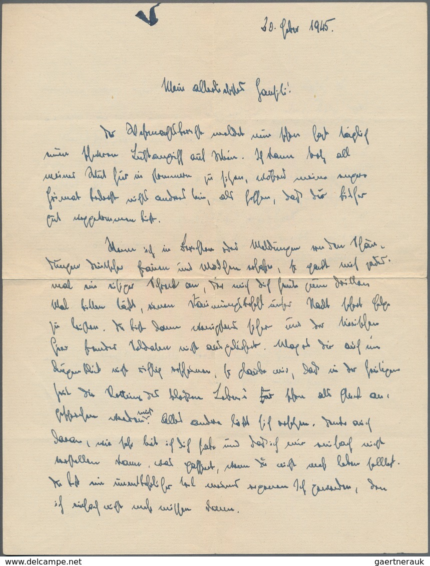 Feldpost 2. Weltkrieg: 1945 (24.2.), TEMPELBURG (POM) Auf FP-Brief (zweiseitiger Brieftext) Mit Abs. - Other & Unclassified