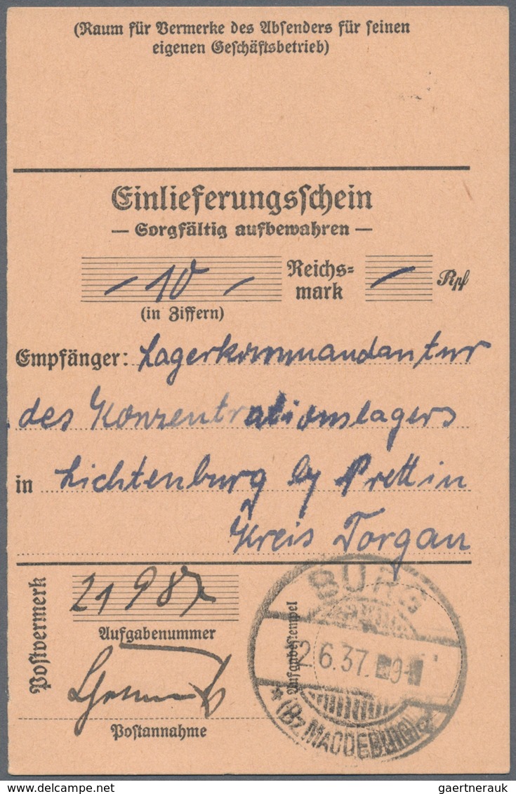 KZ-Post: 1937 (24.6.), Antwortschreiben Der Kommandantur Des Konzentrationslagers Lichtenburg Aus "P - Brieven En Documenten