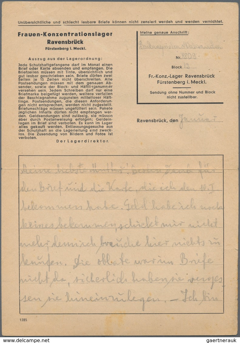 KZ-Post: 1941 (21.1.), 12 Pfg. Hindenburg Mit Stempel FÜRSTENBERG (Meckl.) Auf Vordruckbrief (Lajour - Briefe U. Dokumente