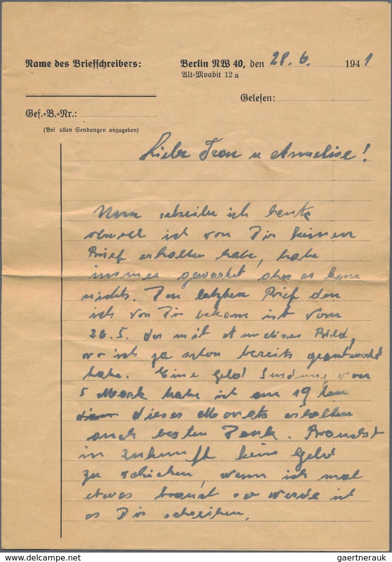 KZ-Post: 1943/1944, Zwei Briefe Aus Der Korrespondenz Eines Häftlings Aus Dem Konz. Lager Dachau 3 K - Briefe U. Dokumente