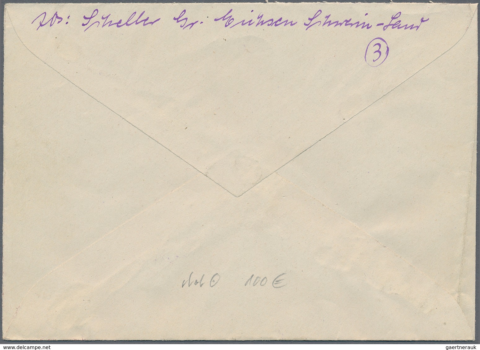 Alliierte Besetzung - Notstempel: Sowjetische Zone: "Mühlen-Eichsen 3 (Kr. Schwerin Meckl.), Not-L2 - Other & Unclassified