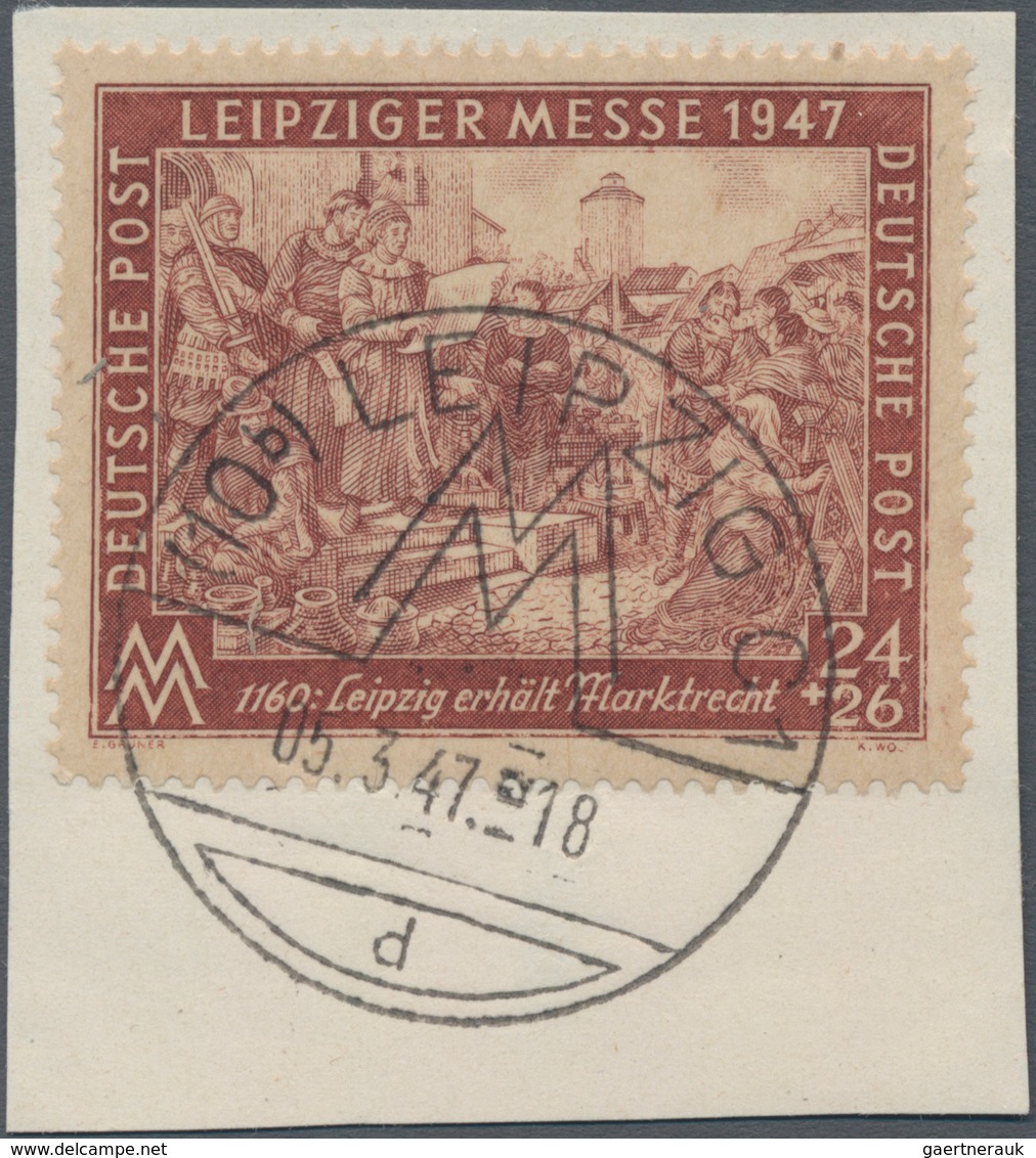 Alliierte Besetzung - Gemeinschaftsausgaben: 1947, Leipziger Frühjahrsmesse 24 + 26 Pf Kupfertiefdru - Other & Unclassified