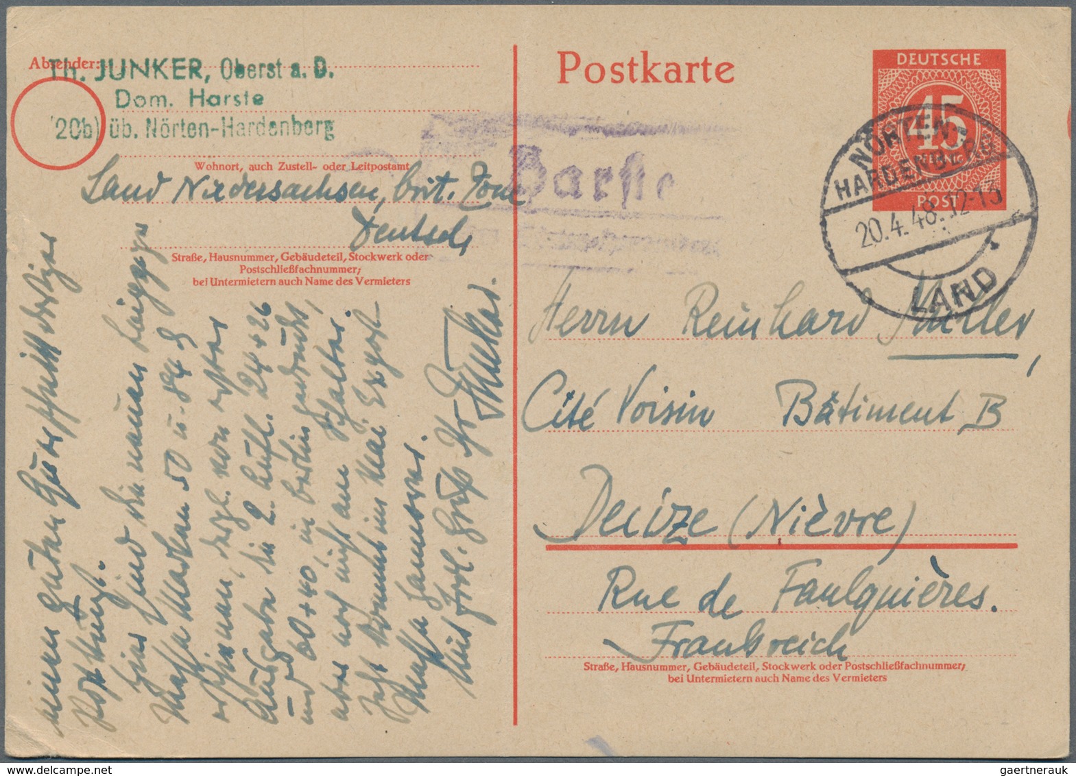 Alliierte Besetzung - Ganzsachen: 1947/48, Kontrollratsausgabe Ganzsachenpostkarte Mit Wst. Große We - Other & Unclassified