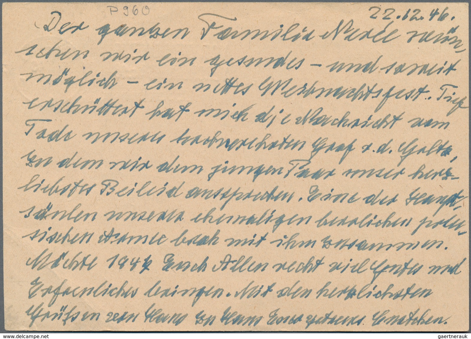 Alliierte Besetzung - Ganzsachen: 1946, I. Kontrollratsausgabe Ganzsachenpostkarte Mit Wst. Große Zi - Other & Unclassified