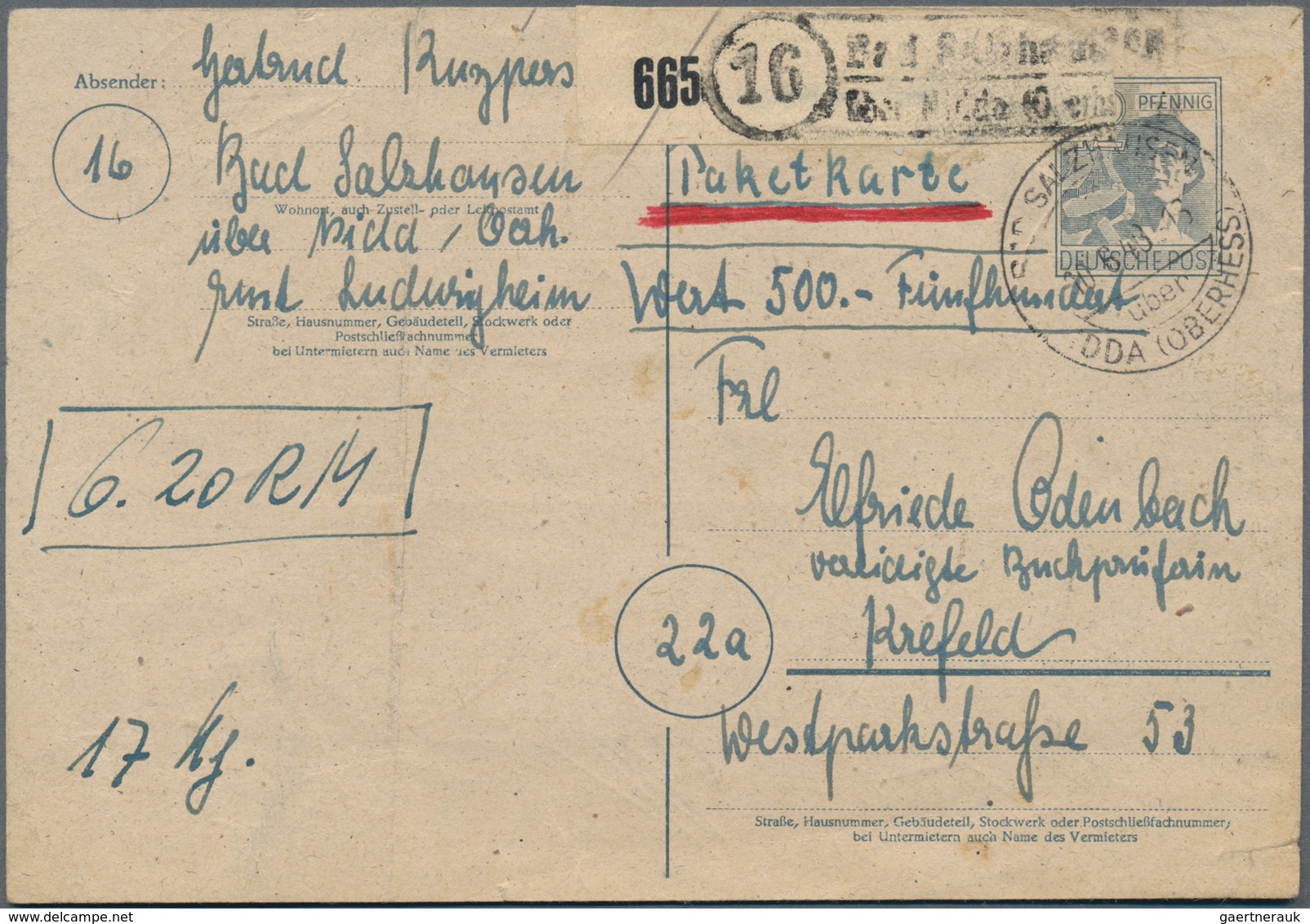 Alliierte Besetzung - Ganzsachen: 1948, Bedarfs- Und (fast) Portogerecht Verwendete Ganzpostkarte De - Other & Unclassified