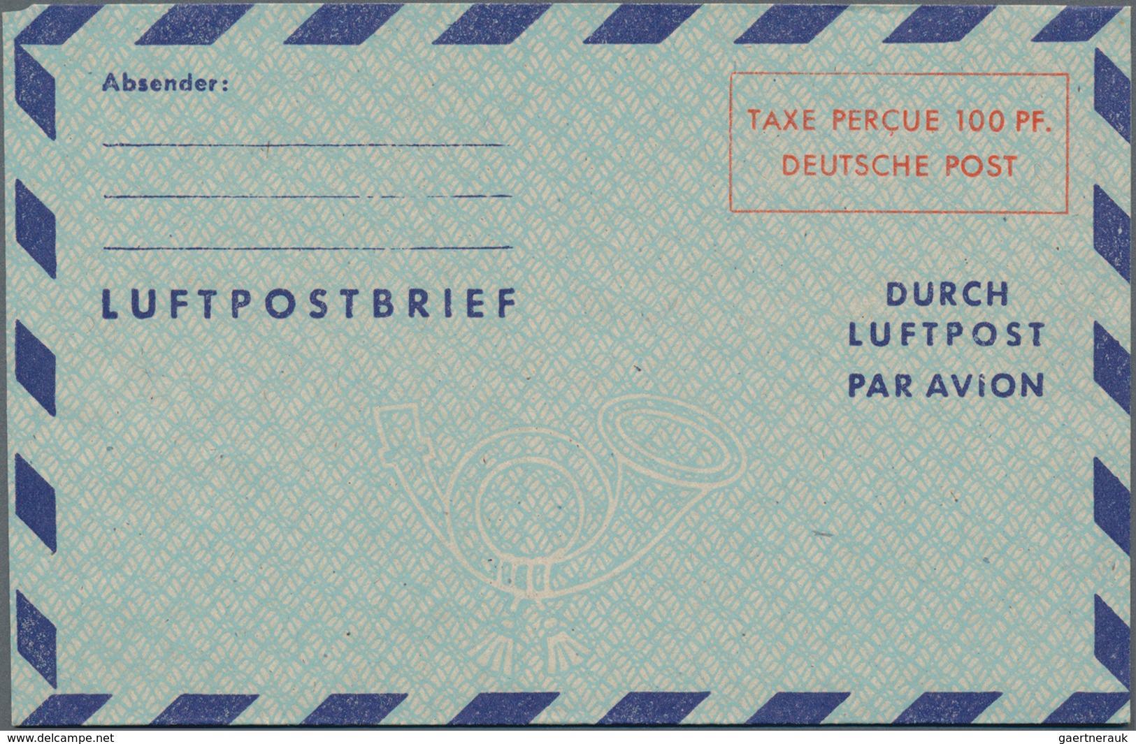 Alliierte Besetzung - Ganzsachen: 1948, Zwei Ungebrauchte Luftpostfaltbriefe Mit Wertrahmen "TAXE PE - Sonstige & Ohne Zuordnung